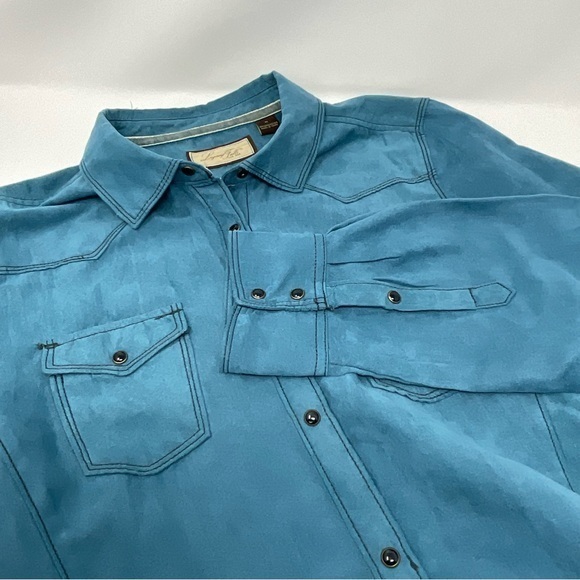 Legacy Falls Faux Suede Western Top Blue Size Medium H24 - Picture 6 of 6